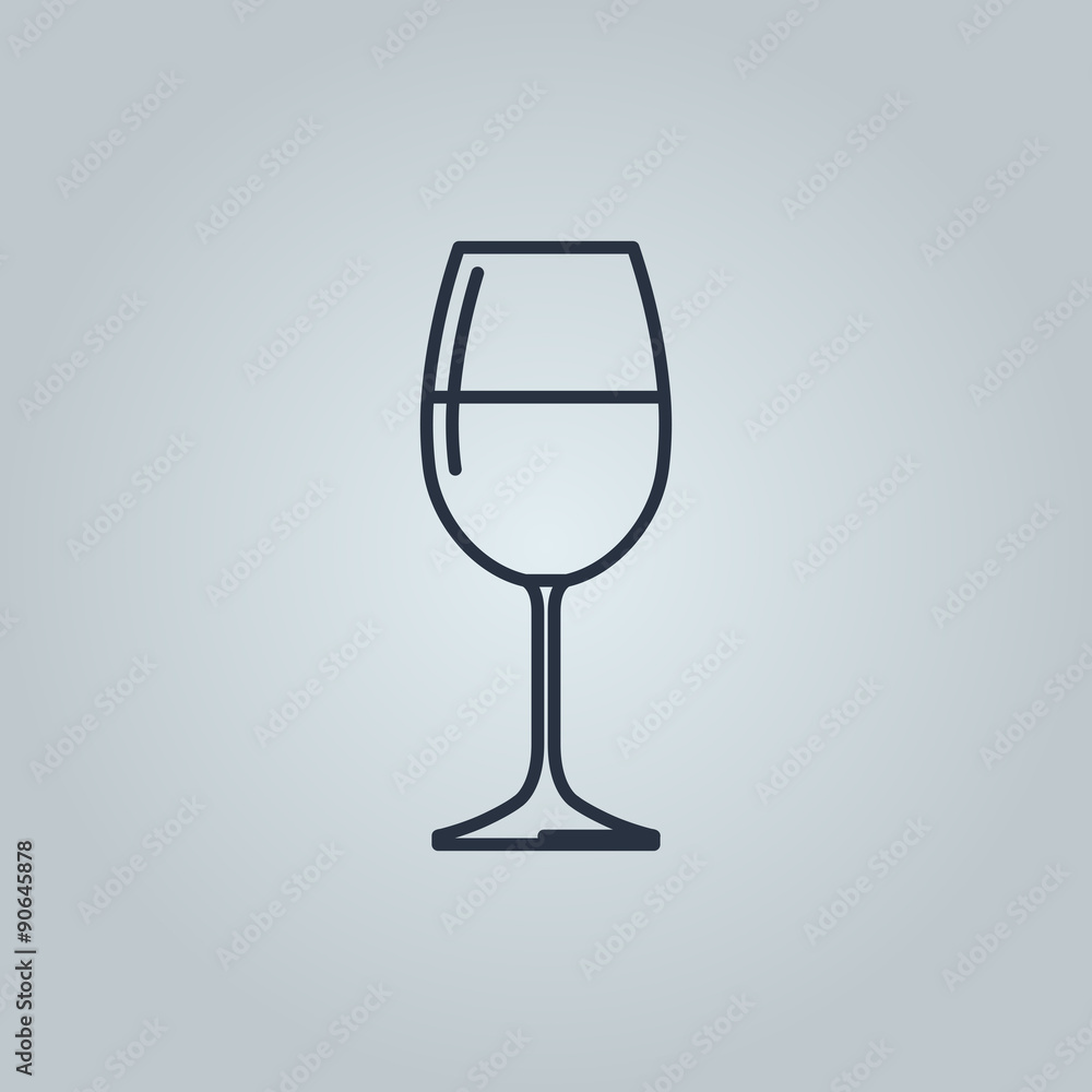 Linear icon of red wine Linear icon of red wine