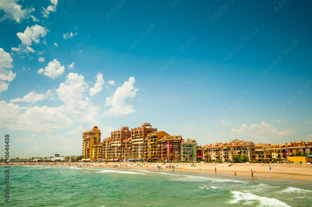 Obraz na plátně City beach in Valencia, Spain