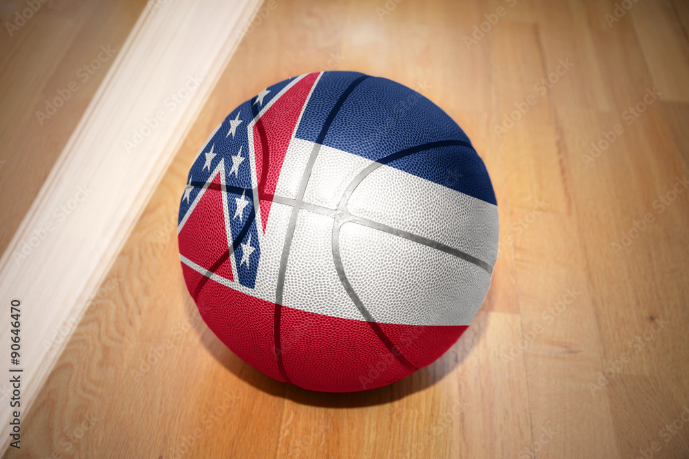 Fototapeta premium basketball ball with the flag of mississippi state