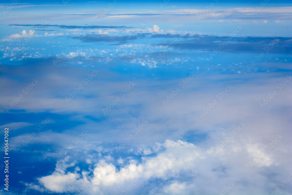 Obraz premium Blue sky with cloud, sky view