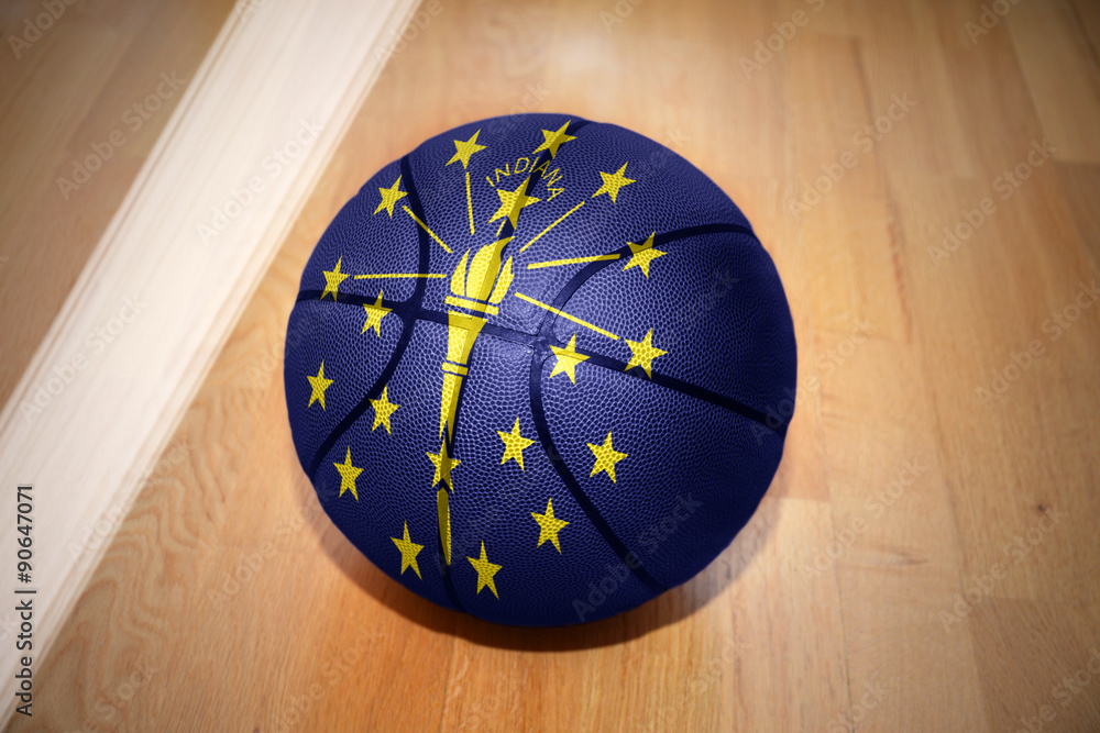 Fototapeta premium basketball ball with the flag of indiana state