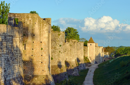 The medieval towers and ramparts in Provins, France .