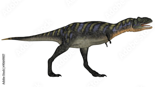 Aucasaurus dinosaur walking roaring - 3D render