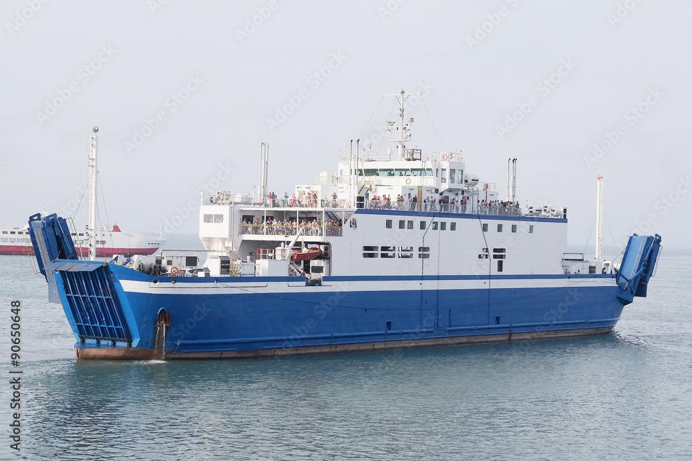 The image of a ferry across the Kerch Strait The image of a ferry across the Kerch Strait