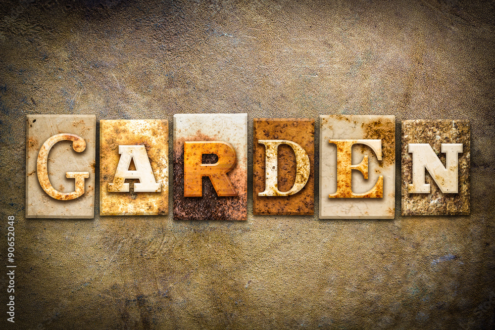 Fototapeta premium Garden Concept Letterpress Leather Theme