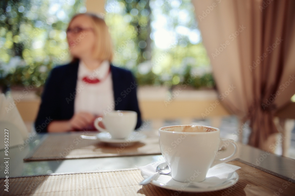 business woman in a cafe business woman in a cafe