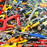 Tool background. Heap of different tools. Workshop.