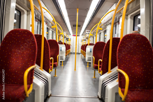 Interior of metro train cabin