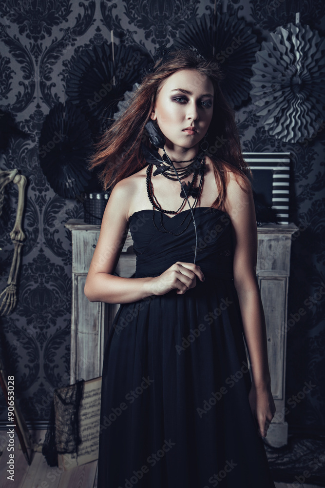 Black queen with black flower Black queen with black flower