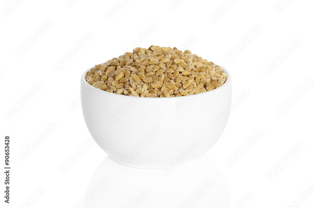 Pearl barley seeds in a cup Pearl barley seeds in a cup