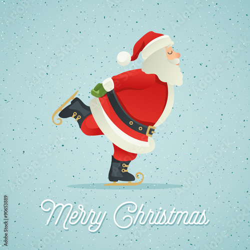 Santa Claus ice-skate