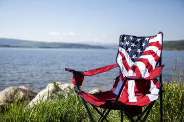 American flag camping chair