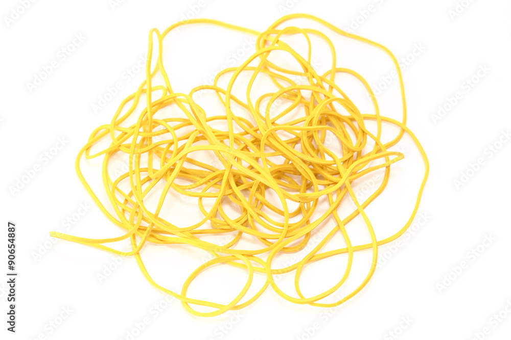 Several rubber bands isolated on white background Several rubber bands isolated on white background