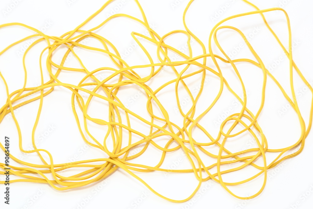 Several rubber bands isolated on white background Several rubber bands isolated on white background