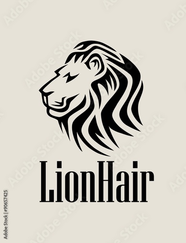 Fototapeta Naklejka Na Ścianę i Meble -  Lion Hair Logo, art vector design