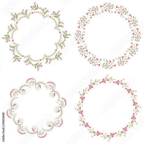 flower wreath, floral flower frames