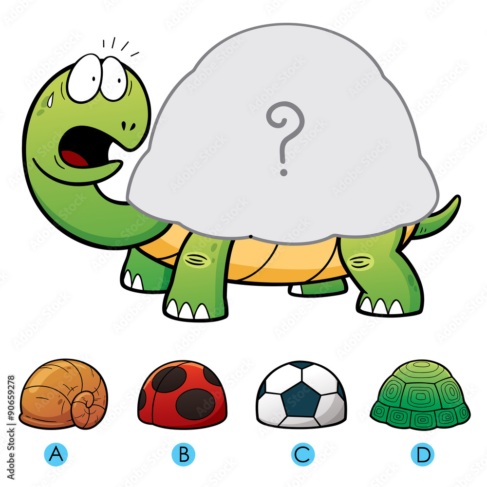 Fototapeta premium Vector Illustration of make the choice and connect matching turtle shell