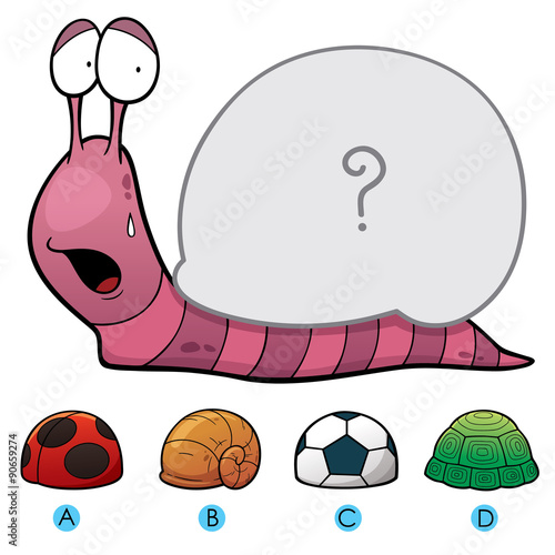 Vector Illustration of make the choice and connect matching snail shell