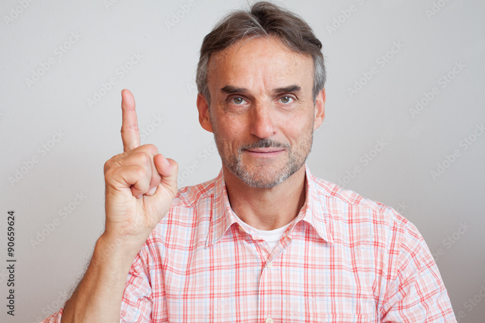 Senior executive business manager finger up Senior executive business manager finger up