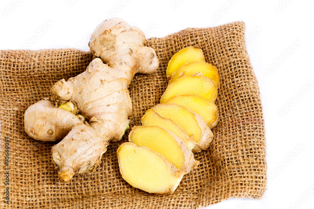 galangal slice isolated on white background galangal slice isolated on white background