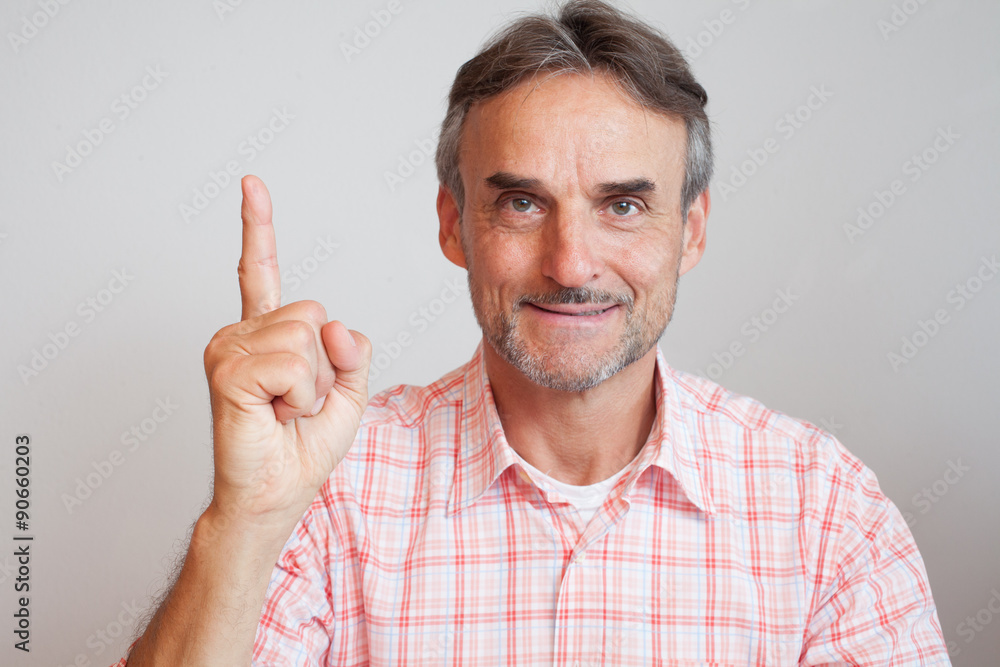 Senior executive business manager finger up Senior executive business manager finger up