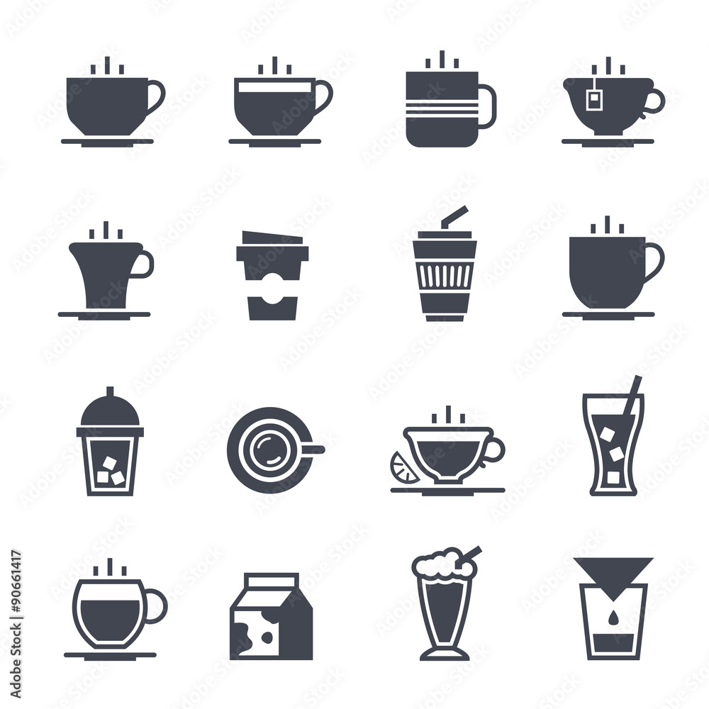 Coffee Icon on White Background. Vector Illustration Coffee Icon on White Background. Vector Illustration