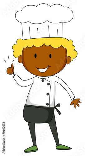 Male chef having thumb up