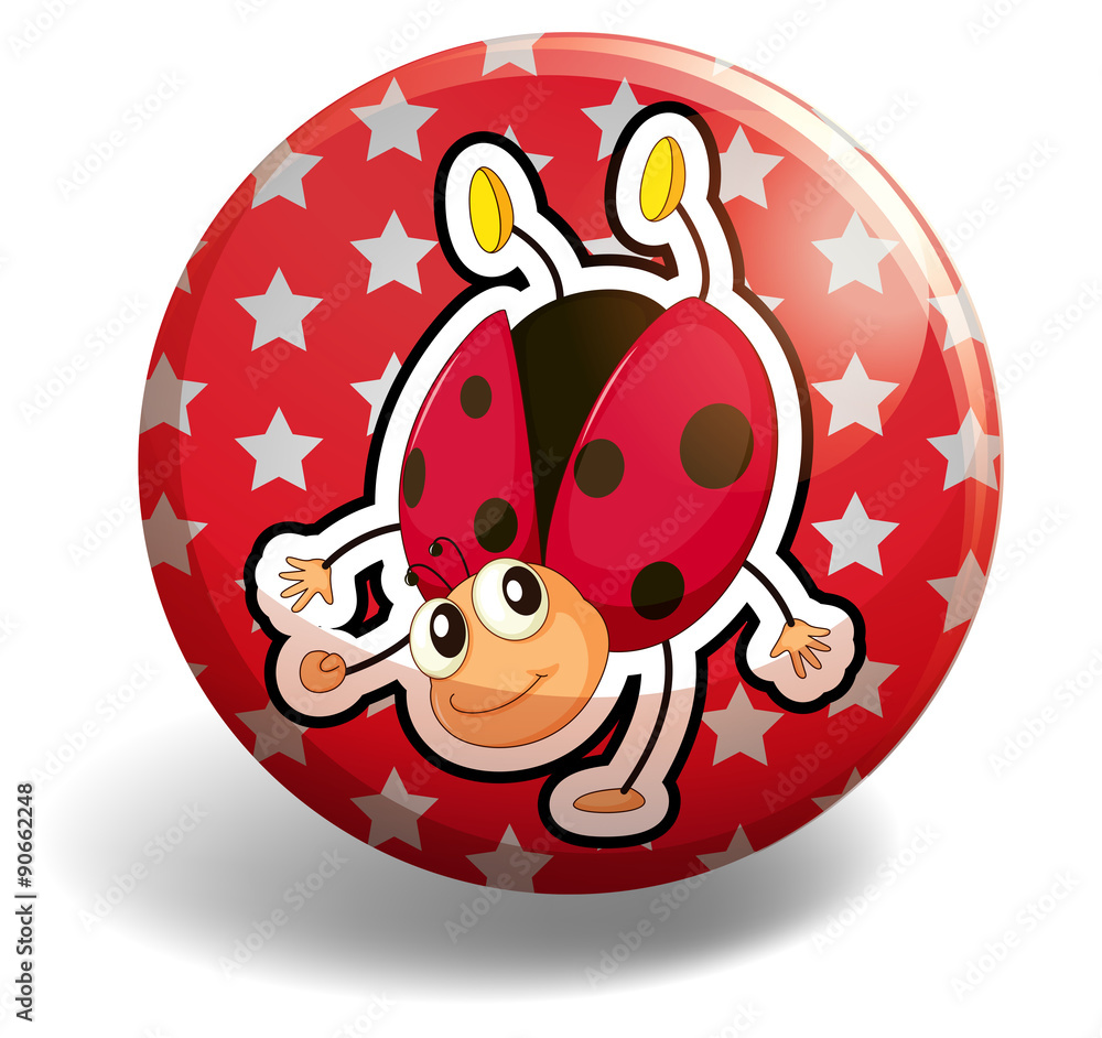 Obraz premium Ladybug on red badge