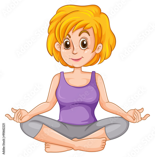Middle aged woman doing yoga