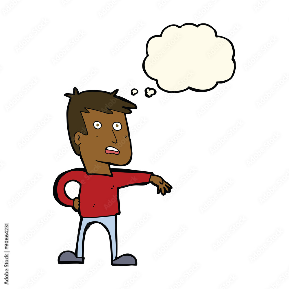 cartoon man making camp gesture with thought bubble cartoon man making camp gesture with thought bubble