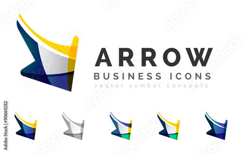 Set of arrow logo business icons