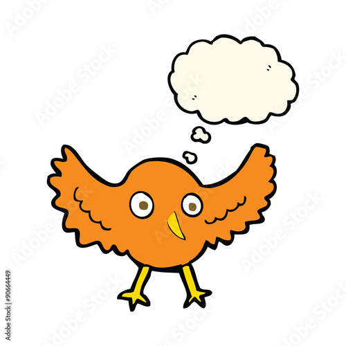 cartoon bird with thought bubble