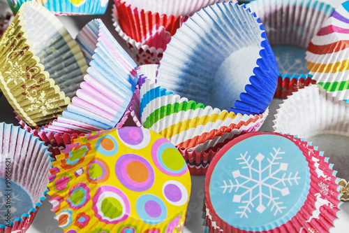 colorful cupcakes paper packaging background