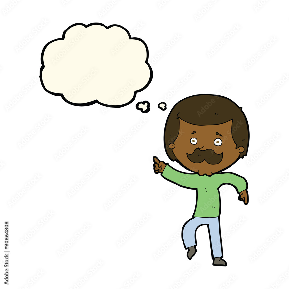 cartoon dancing dad with thought bubble cartoon dancing dad with thought bubble