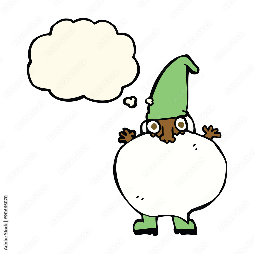 cartoon tiny santa with thought bubble cartoon tiny santa with thought bubble