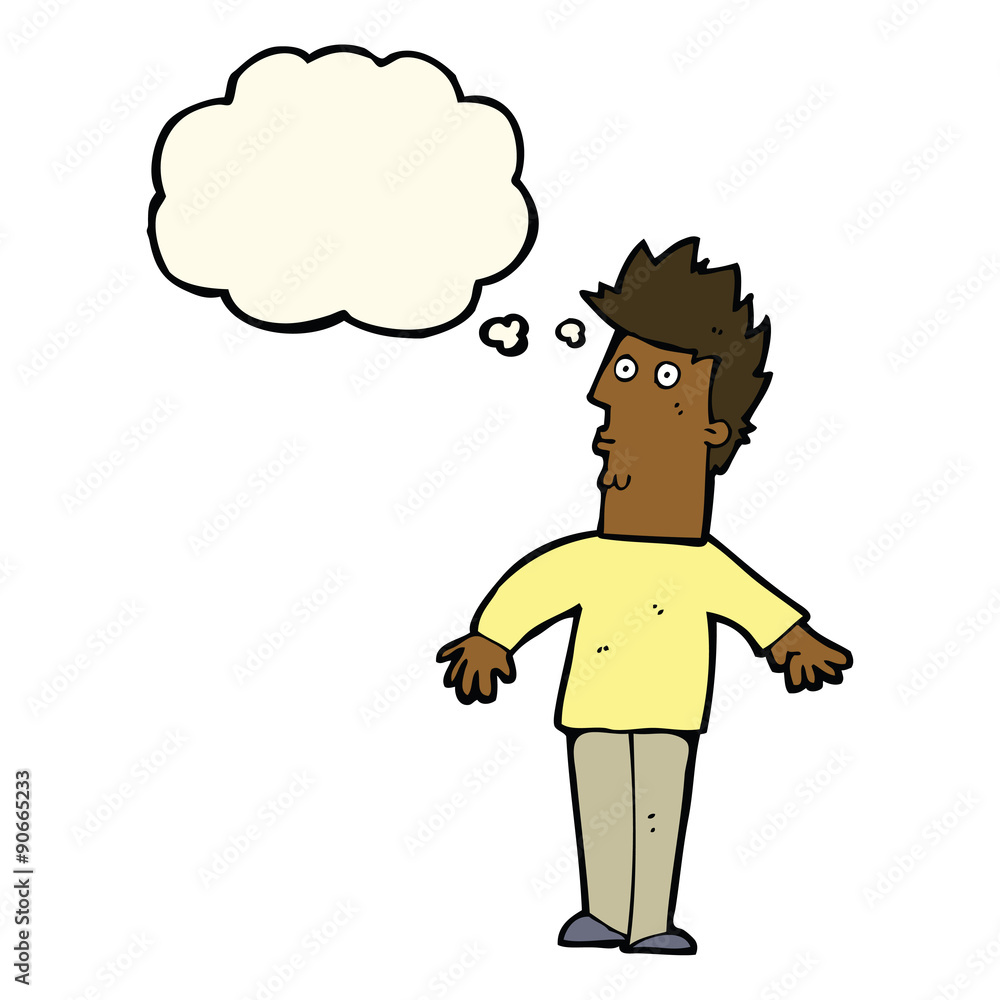 cartoon surprised man with thought bubble cartoon surprised man with thought bubble