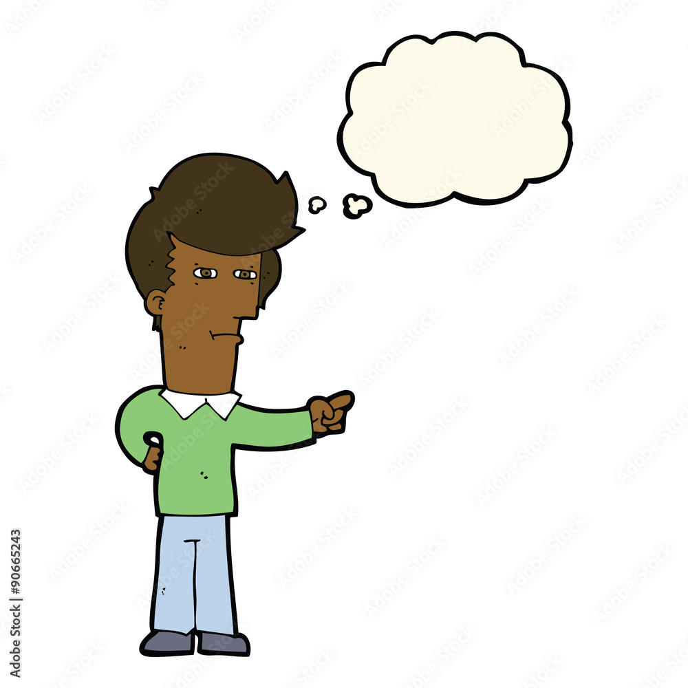 cartoon man pointing with thought bubble cartoon man pointing with thought bubble