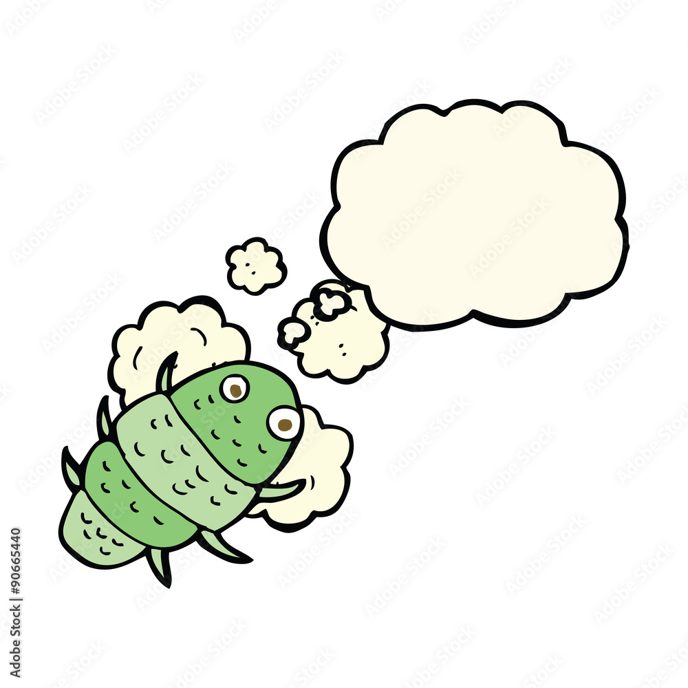 cartoon bug with thought bubble cartoon bug with thought bubble