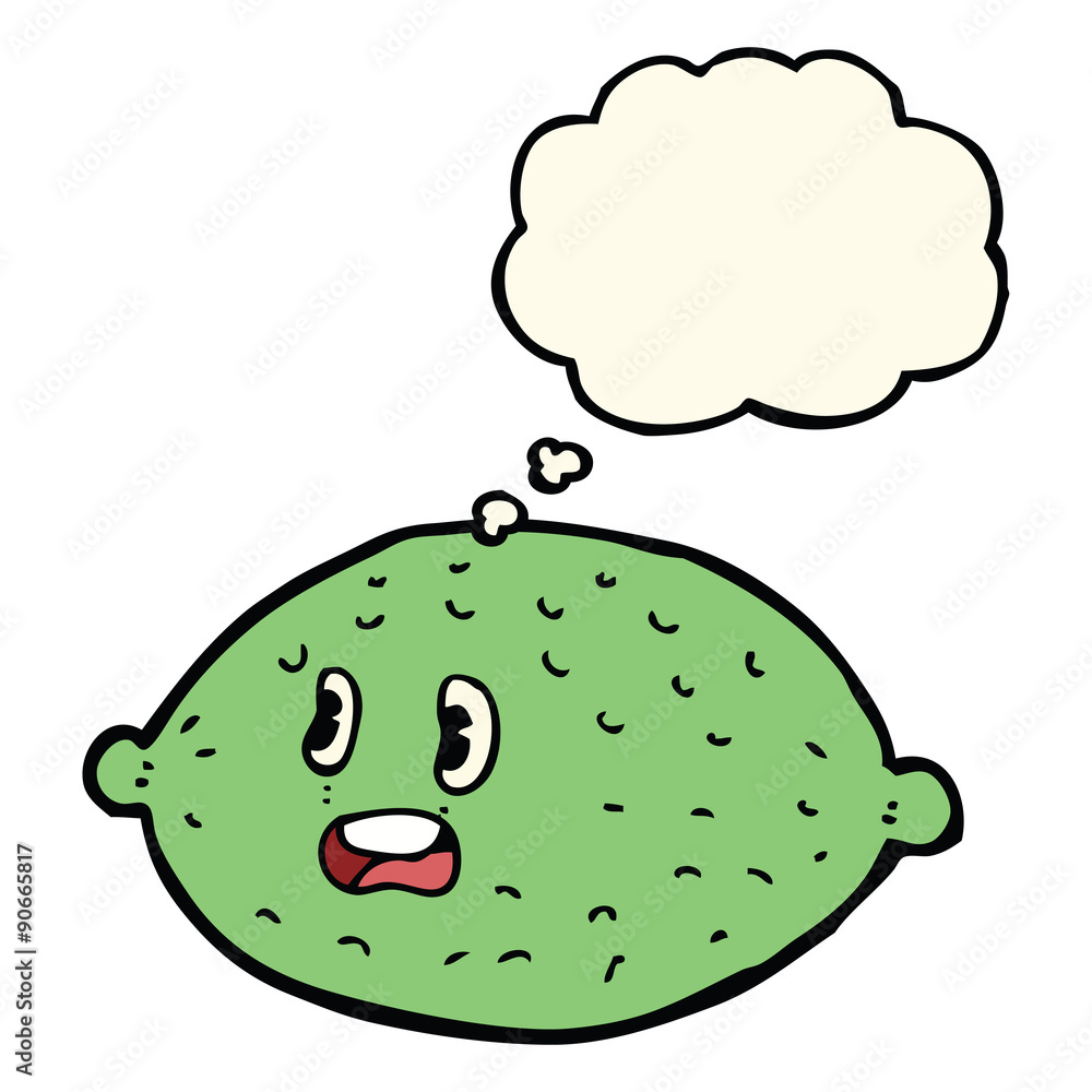cartoon lime with thought bubble cartoon lime with thought bubble