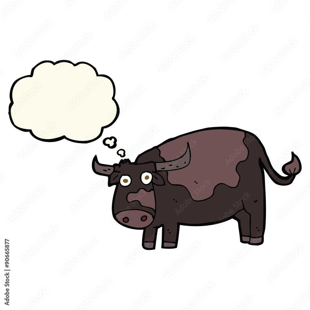 cartoon cow with thought bubble cartoon cow with thought bubble