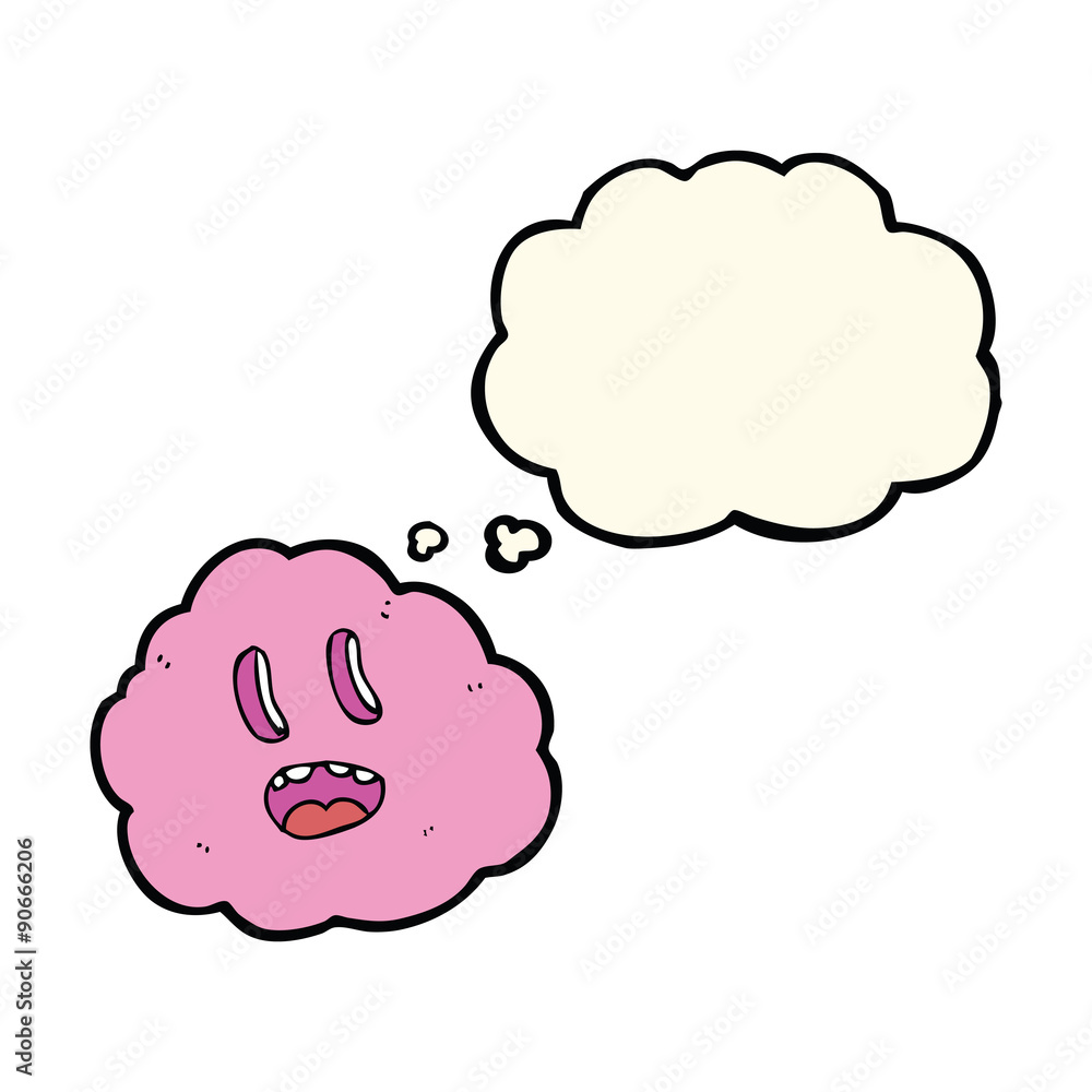 cartoon spooky cloud with thought bubble cartoon spooky cloud with thought bubble