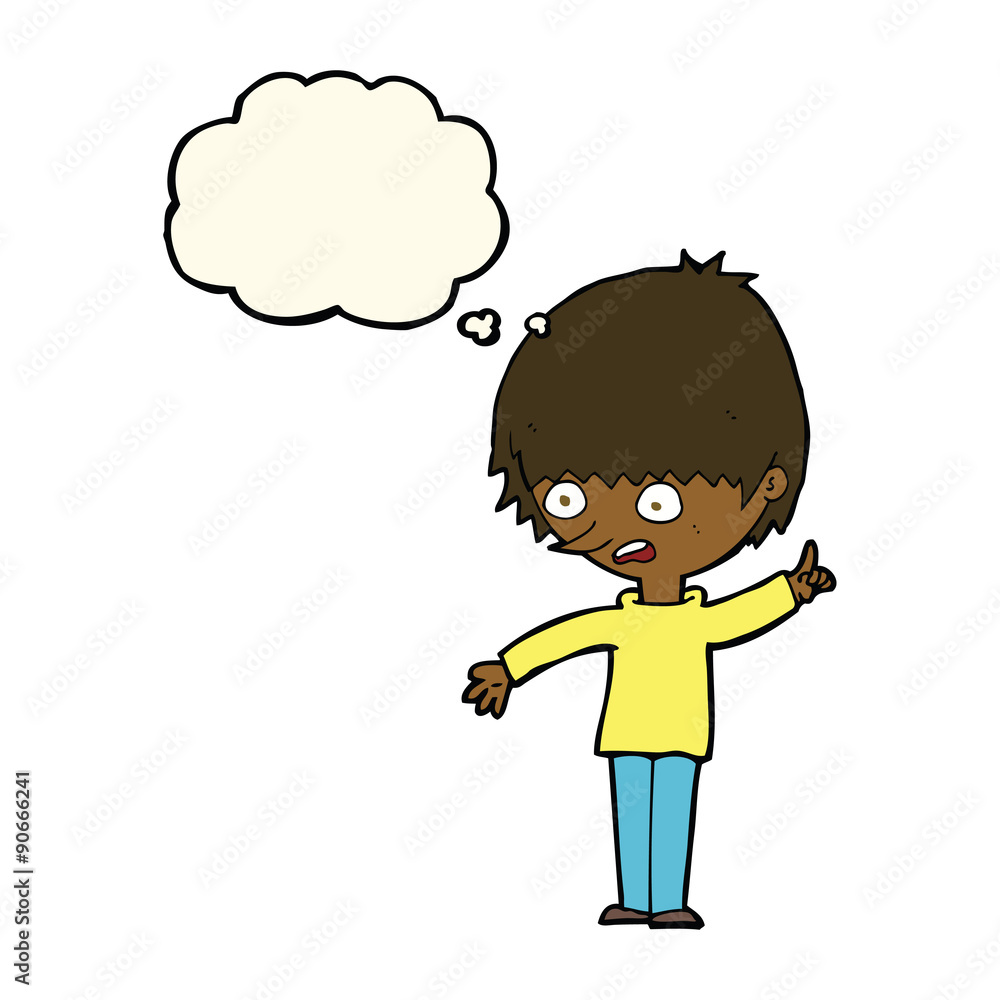 cartoon boy with question with thought bubble cartoon boy with question with thought bubble