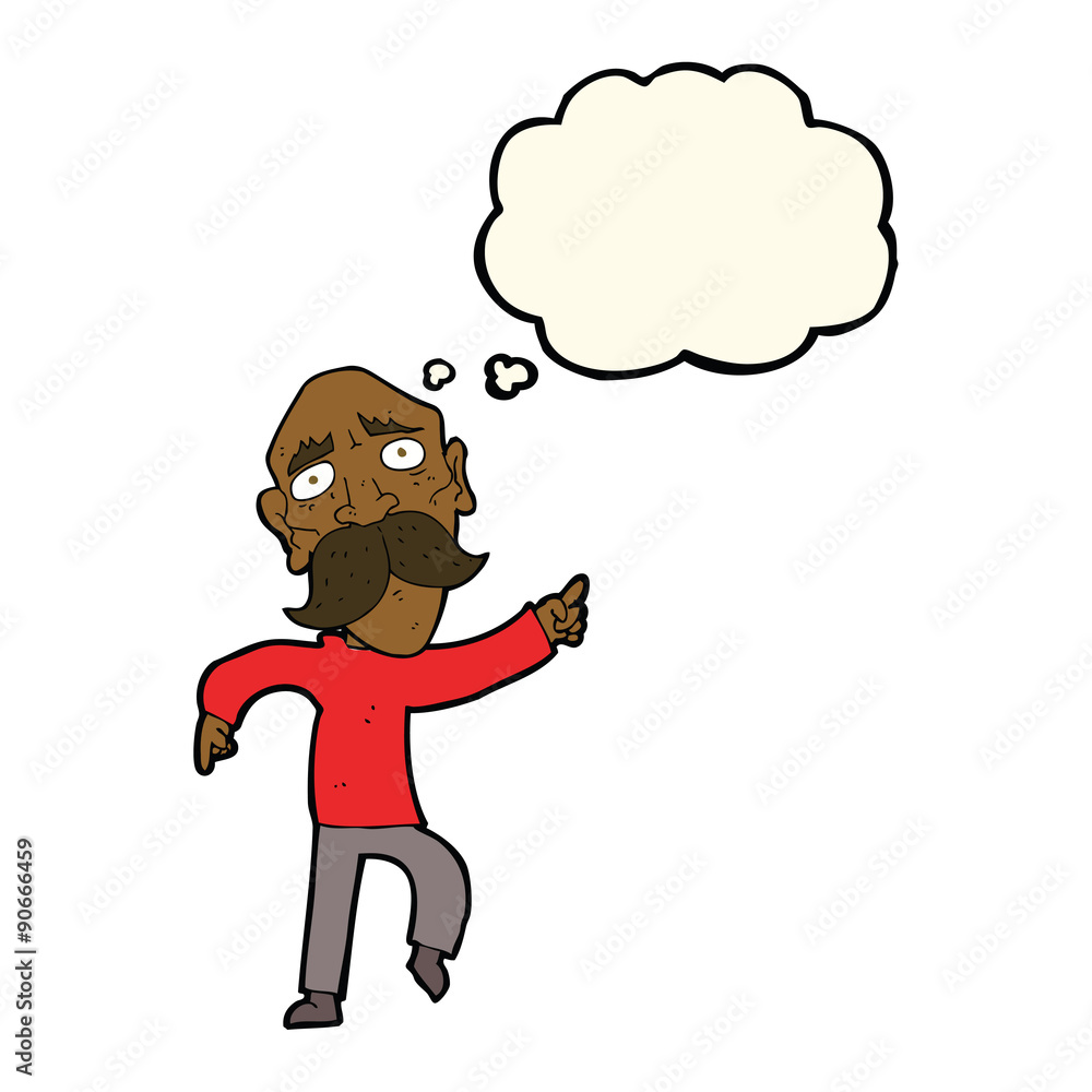 cartoon sad old man pointing with thought bubble cartoon sad old man pointing with thought bubble