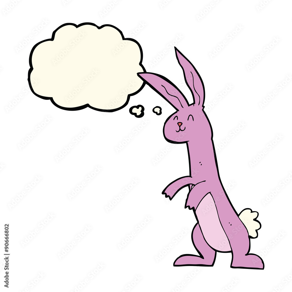 Fototapeta premium cartoon rabbit with thought bubble
