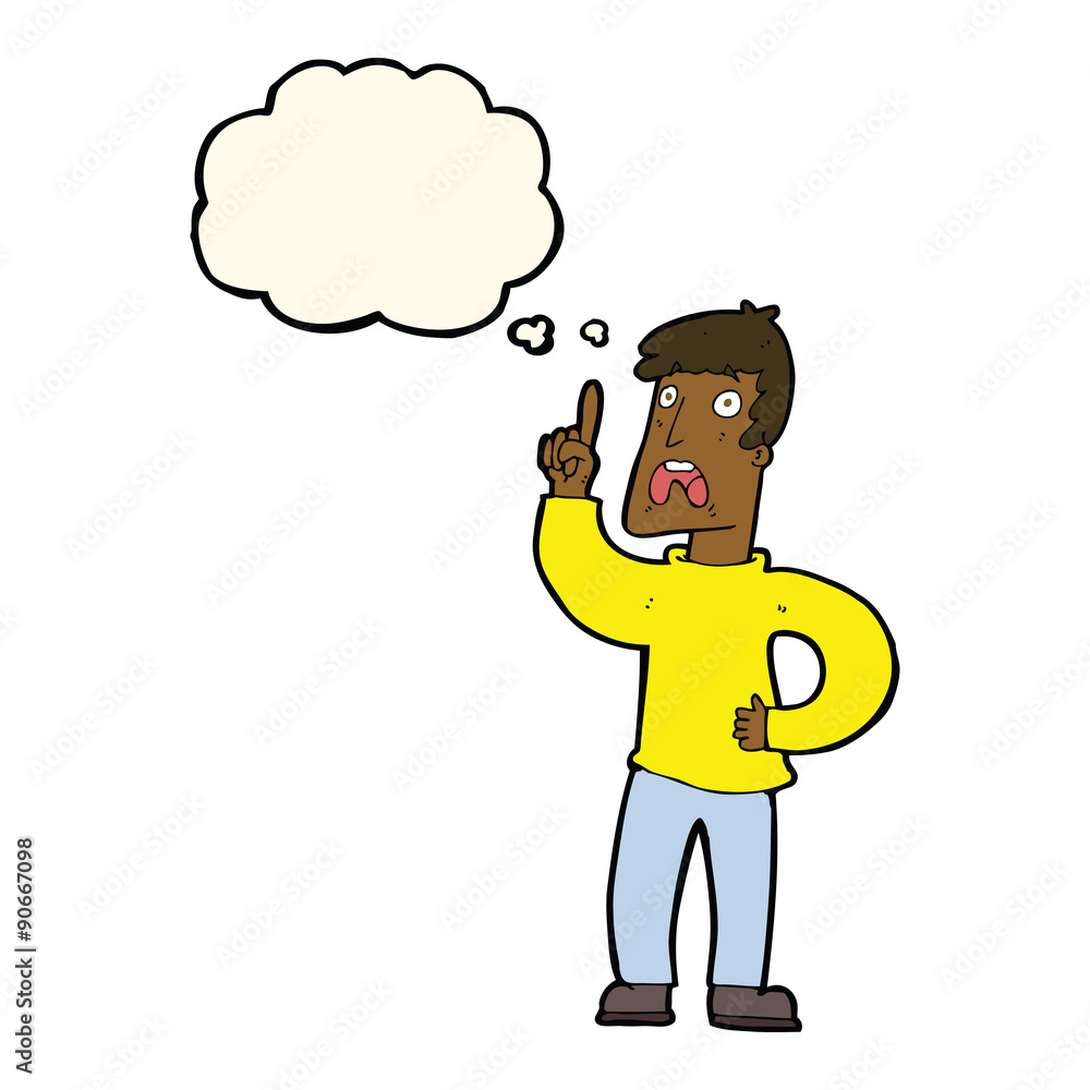 cartoon man with complaint with thought bubble cartoon man with complaint with thought bubble