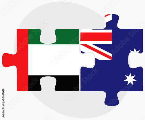 United Arab Emirates and Australia Flags