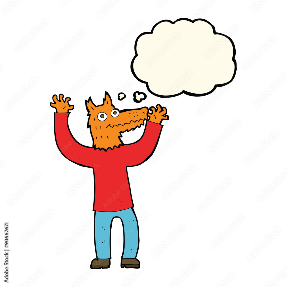 cartoon fox man with thought bubble cartoon fox man with thought bubble