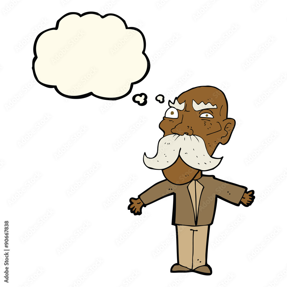 cartoon angry old man with thought bubble cartoon angry old man with thought bubble