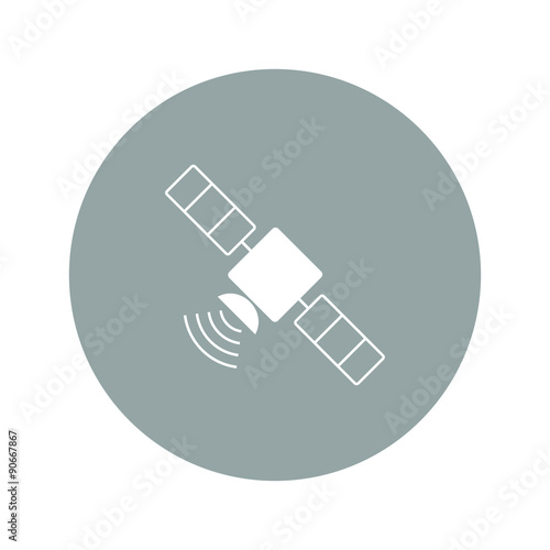 satellite icon with long shadow