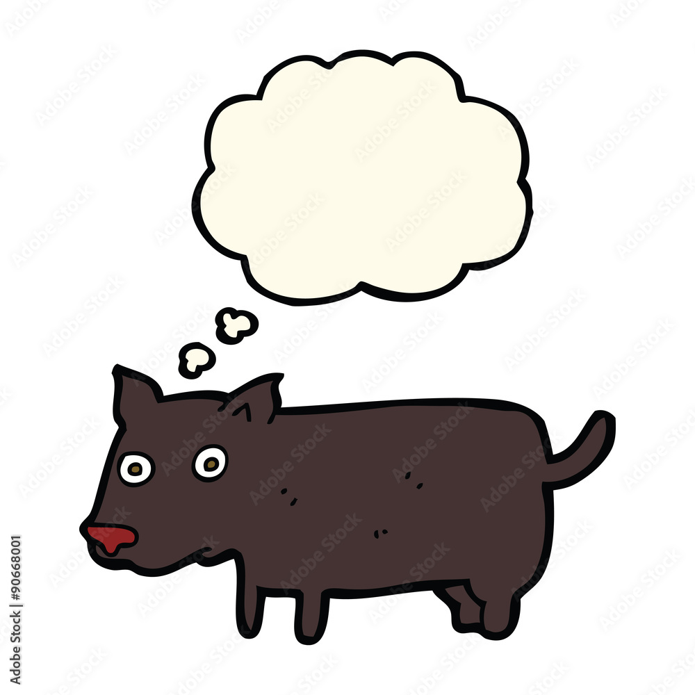 cartoon little dog with thought bubble cartoon little dog with thought bubble